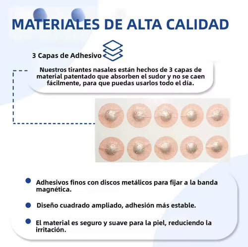 Dilatadores Nasales Magnéticos, Tiras Nasales Magnéticas que Aumentan la Circulación de Aire, Mejoran la Calidad del Sueño y Reducen los Ronquidos